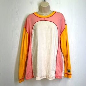 Urban Outfitters - BDG Colby Pastel Fun Color-blocking Long Sleeve T Shirt XS